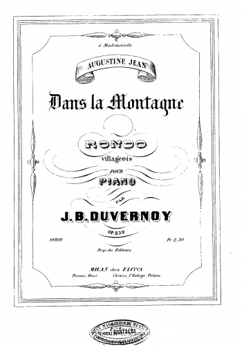 Duvernoy - Dans la montagne - Piano Score - Score