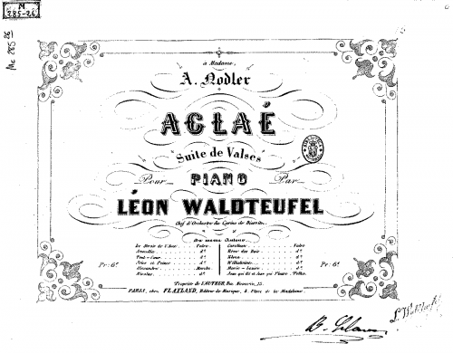 Waldteufel - Aglaé - Piano Score - Score