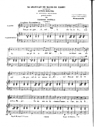 Cottrau - No granillo no mazzo de fiore! - complete score