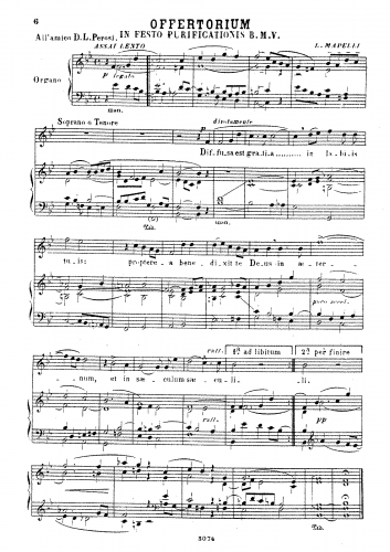 Mapelli - Offertorium in Festo Purificationis B.V.M. - Vocal Score