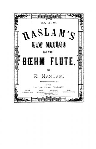 Haslam - New Method for the Boehm Flute - Score