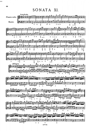Handel - Recorder Sonata in F major - Score