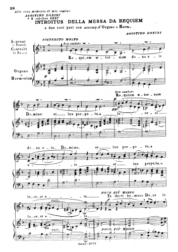 Donini - Introitus della Messa da Requiem - Score