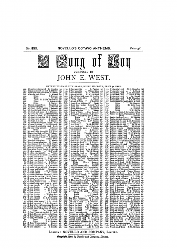 West - A Song of Joy - Score