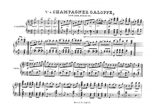 Strauss Sr. - Champagner-Galoppe, Op. 8 - For Piano solo - Score