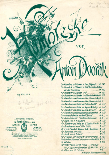 DvoÅák - Humoresques - Vivace (No. 5) For Violin and Piano (Klengel)