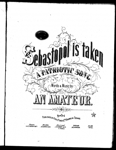 Anonymous - Sebastopol is Taken - Score
