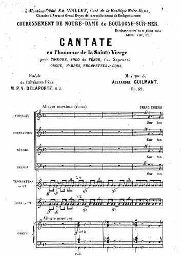 Guilmant - Cantate en l'Honneur de la Sainte Vierge - Score