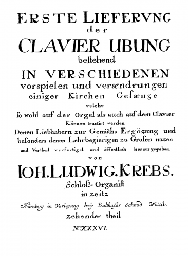 Krebs - Clavier-Übung I, Part 1