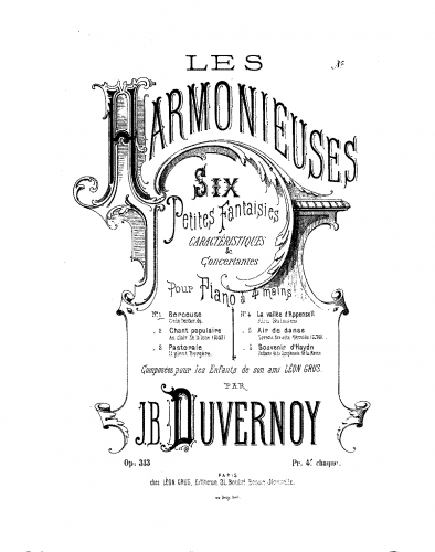 Duvernoy - Les harmonieuses - Score
