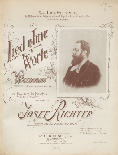 Richter - Lied ohne Worte - For Horn and Orchestra (Composer)