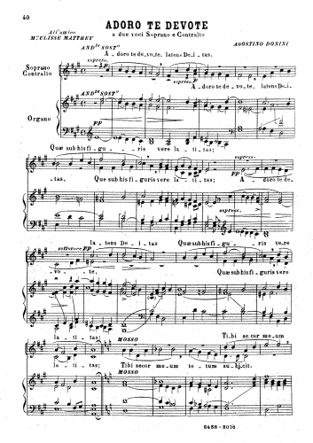 Donini - Adoro Te devote - Vocal Score