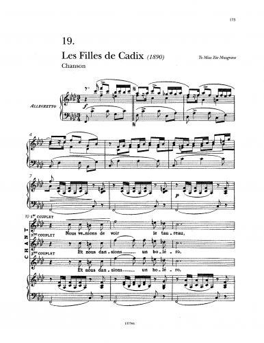 Tosti - Les Filles de Cadix - Score