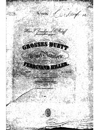 Hiller - Grosses Duett - 2-Piano Scores - Score