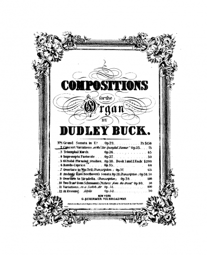 Buck - Concert Variations on 'The Star-Spangled Banner' - Score