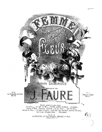 Faure - Femme et fleur - Score