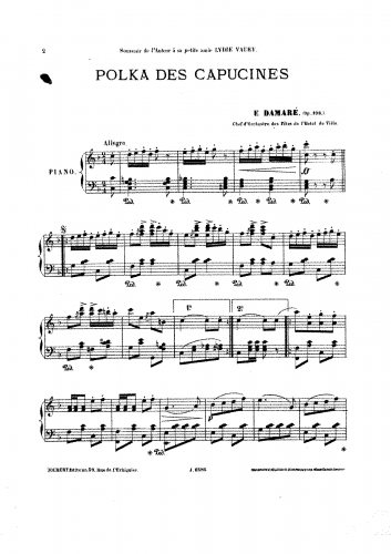 Damaré - Polka des Capucines - Score