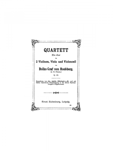 Hochberg - String Quartet - Score