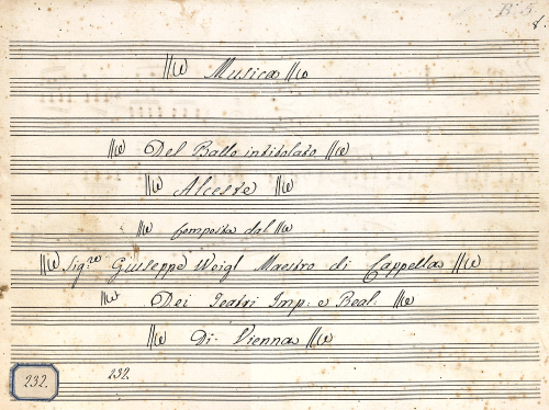 Weigl - Alceste - For Harpsichord - Score