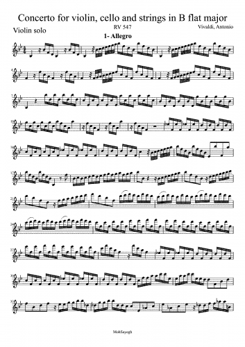 Vivaldi - Concerto for Violin and Cello in B-flat major, RV 547