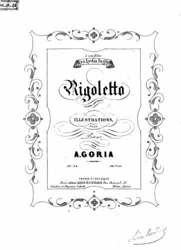 Goria - Rigoletto - Piano Score - Score