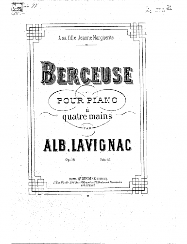 Lavignac - Berceuse - Score