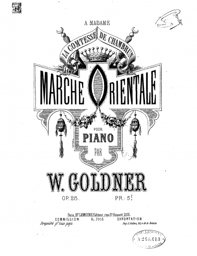 Goldner - Marche orientale - Piano Score - Score