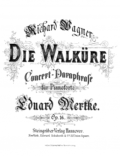 Mertke - Concert-Paraphrase über 'Die Walküre' - Score