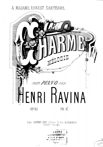 Ravina - Le charme - Piano Score - Score