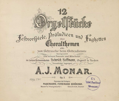 Monar - 12 Orgelstücke - Score