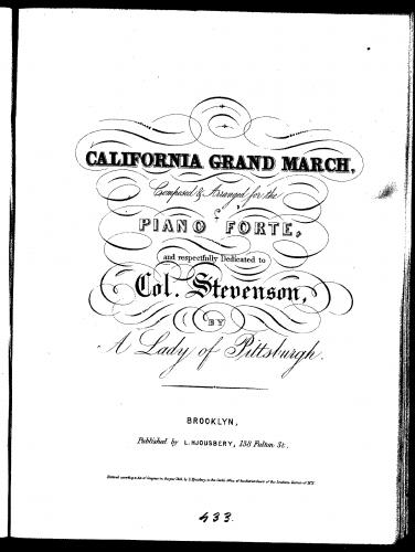 Anonymous - California Grand March - Score