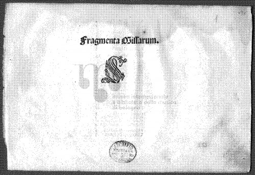 Petrucci - Fragmenta missarum - Extract