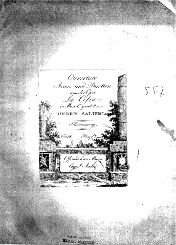 Salieri - La cifra - Vocal Score Selections - Ouverture, Arien und Duetten