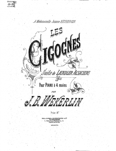 Weckerlin - Les cigognes - Score