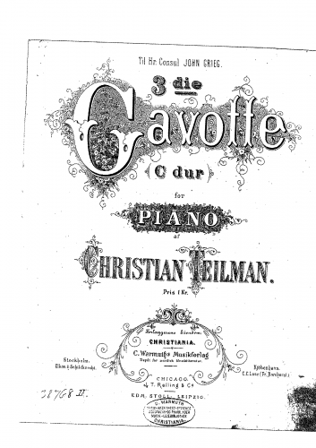 Teilman - Gavotte No. 3 - Score