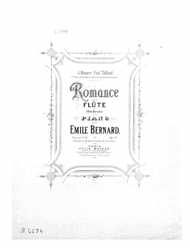 Bernard - Romance - For Flute and Piano