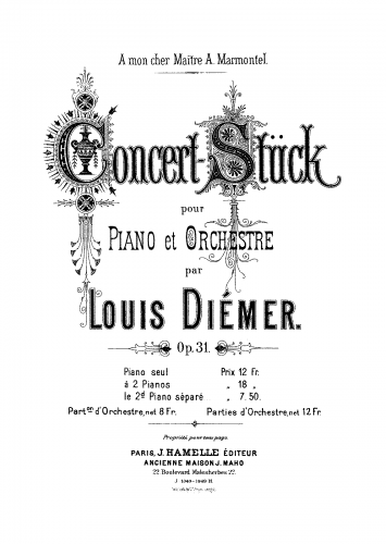 Diémer - Konzertstück - Score