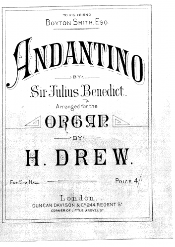 Benedict - Andantino - For Organ (Drew) - Score