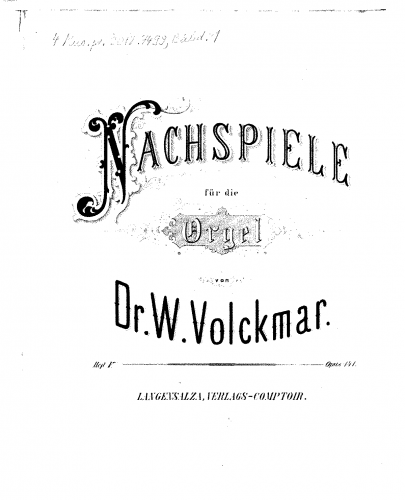 Volckmar - 22 Nachspiele, Op. 141 - Score