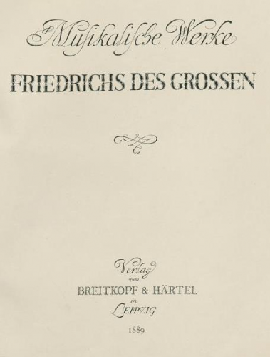 Frederick II - Flute Sonatas - Nos.1 to 8