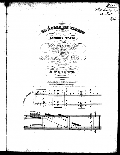 Anonymous - El Bolsa de Flores - Score