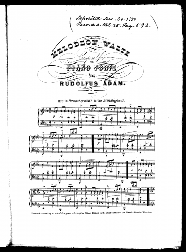 Adam - Melodeon Waltz - Score