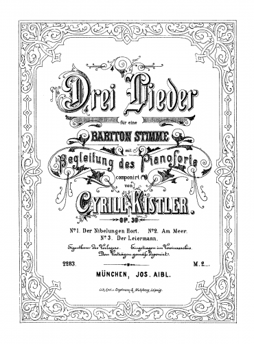 Kistler - 3 Lieder - Score