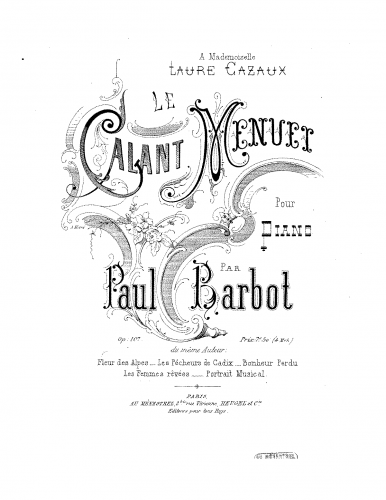 Barbot - Le galant menuet - Score