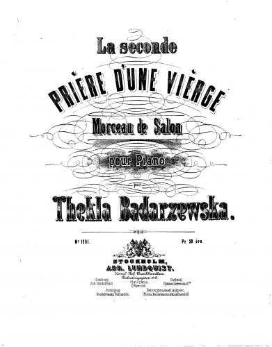 BÄdarzewska-Baranowska - Druga modlitwa dziewicy - Score