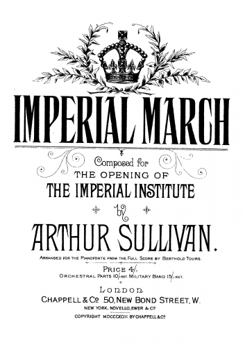 Sullivan - Imperial March - For Piano solo (Tours) - Score