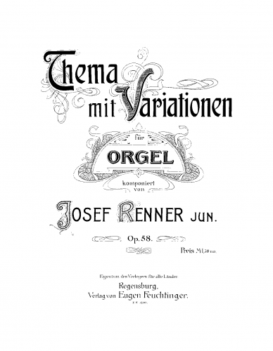 Renner - Thema mit Variationen - Organ Scores - Score