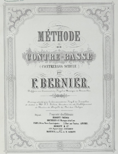 Bernier - Méthode de Contrebasse - Complete Method