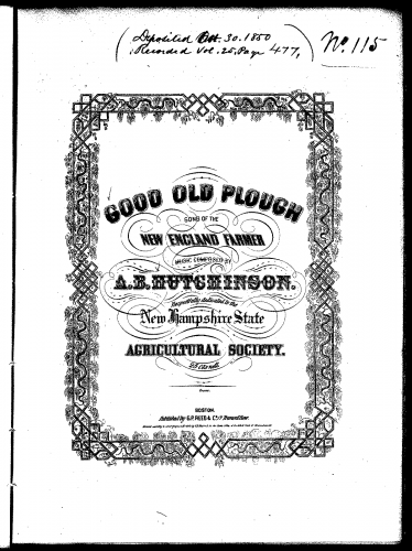 Hutchinson - The Good Old Plough - Score