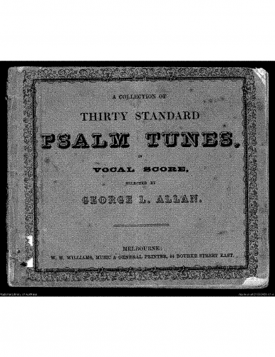 Various - A Collection of 30 Standard Psalm Tunes - Score